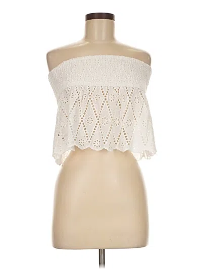 Pre-owned Edikted Tube Top Ivory Strapless Neckline Tops In White