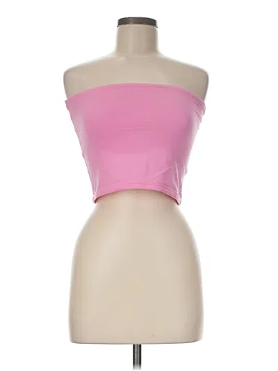 Pre-owned Edikted Tube Top Pink Strapless Neckline Tops