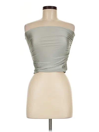 Pre-owned Edikted Tube Top Silver Strapless Neckline Tops
