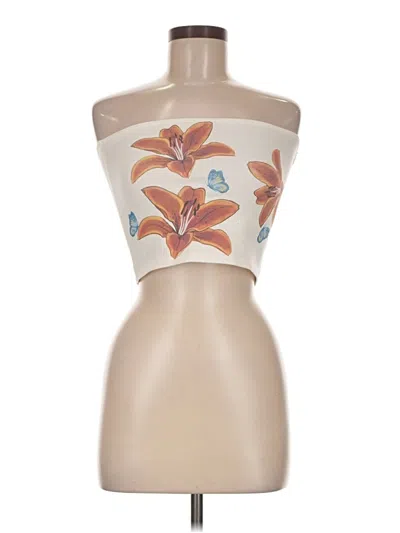Pre-owned Edikted Tube Top Tan Strapless Neckline Tops