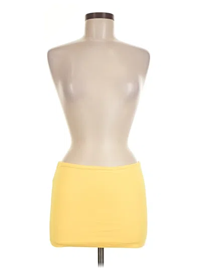 Pre-owned Edikted Tube Top Yellow Strapless Neckline Tops