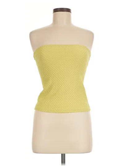 Pre-owned Edikted Tube Top Yellow Strapless Neckline Tops