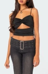 EDIKTED TWIST FRONT CUTOUT CROP TOP