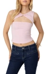 Edikted Twisted Cutout Crop Top In Light-pink