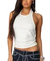 Edikted Twister Backless Knit Halter Top In Cream