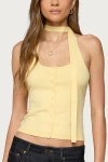 Edikted Two Piece Knit Halter Top In Yellow