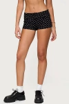 Edikted Twyla Polka Dot Stretch Shorts In Black/and/white, Women's At Urban Outfitters
