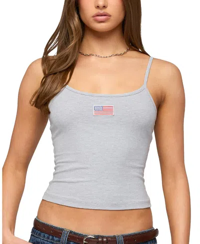 Edikted Usa Stretch Cotton Camisole In Gray