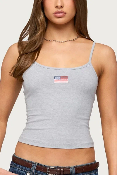 Edikted Usa Tank Top In Gray/melange, Women's At Urban Outfitters