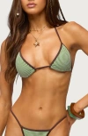 Edikted Vale Stripe Triangle Bikini Top In Multi
