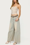 Edikted Vallie Grommet Crop Camisole In Gray
