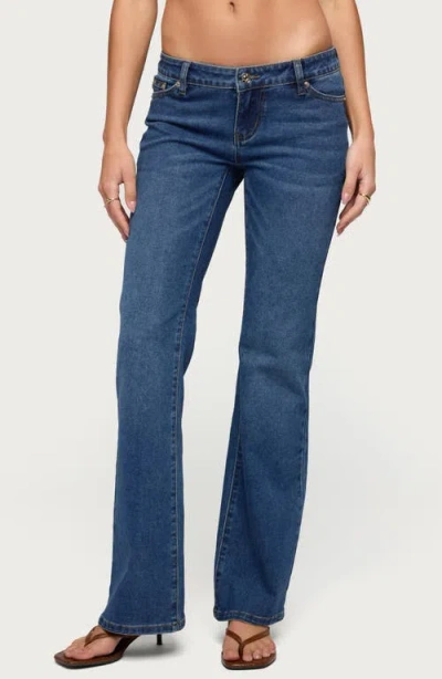 Edikted Vania Low Rise Bootcut Jeans In Blue