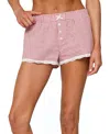 Edikted Vaughn Lacey Plaid Shorts In Pink