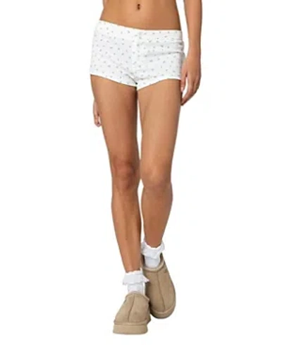 Edikted Very Berry Micro Shorts In White