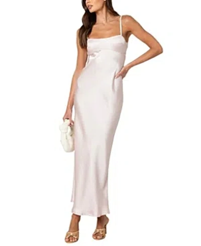 Edikted Vienna Open Back Satin Maxi Dress In Light-pink