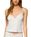 Edikted Viola Floral Lacey Tank Top In White