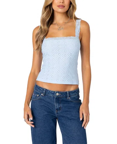 EDIKTED VIRGINIA LACE TRIM EYELET TANK TOP