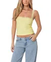 Edikted Virginia Lace Trim Eyelet Tank Top In Yellow
