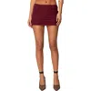 Edikted Ariyah Layered Mesh Miniskirt In Burgundy