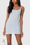 Edikted Vivian Layered Lace Mini Dress In Light/blue, Women's At Urban Outfitters