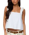 Edikted Viviana Ruffle Strap Cotton Tank
