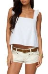 Edikted Viviana Ruffle Strap Cotton Tank