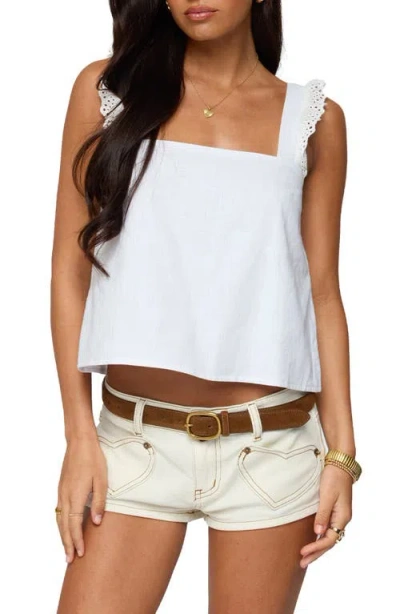 Edikted Viviana Ruffle Strap Cotton Tank