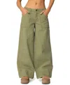 Edikted Vivienne Low Rise Baggy Twill Pants In Olive