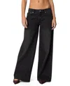 Edikted Vyxen Wide Leg Jeans In Black Washed
