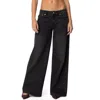Edikted Vyxen Wide Leg Jeans In Black-washed