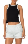 Edikted Wes Contrast Trim Tank Top In Black