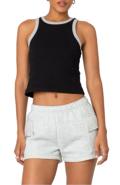 Edikted Wes Contrast Trim Tank Top In Black