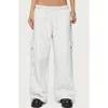Edikted Petite Wide Leg Cargo Sweatpants In White