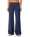 Edikted Wide Leg Fold Over Pants In Blue