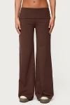 Edikted Wide Leg Fold Over Pants In Brown, Women's At Urban Outfitters In Brown