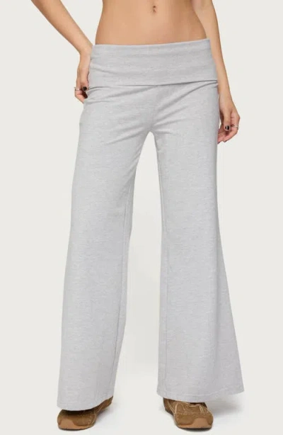 Edikted Wide Leg Foldover Pants In White