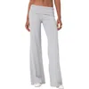 Edikted Wide Leg Fold Over Pants In Light-gray-melange