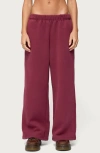 Edikted Wide Leg Sweatpants In Red