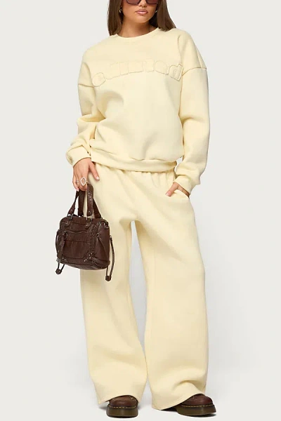 Edikted Wide Leg Sweatpants In Light/yellow, Women's At Urban Outfitters