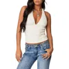 Edikted Willow Texture Halter Top In Cream