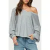 Edikted Winfred Oversize One-shoulder Sweatshirt In Gray