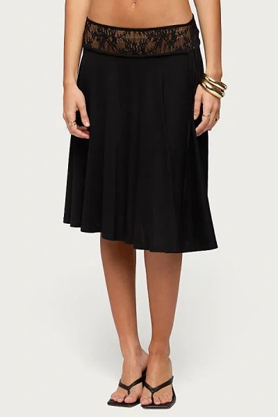 Edikted Winonah Crochet Waist Midi Skirt In Black, Women's At Urban Outfitters