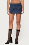 Edikted Winsley Gingham Mini Skort In Blue