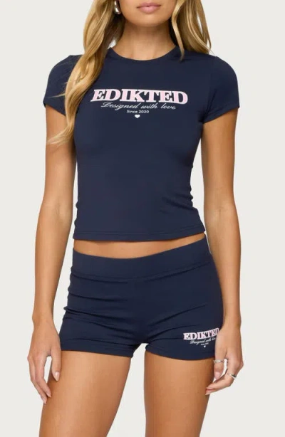 Edikted With Love Babydoll T-shirt In Blue