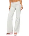 Edikted Sequin Foldover Sweatpants In White