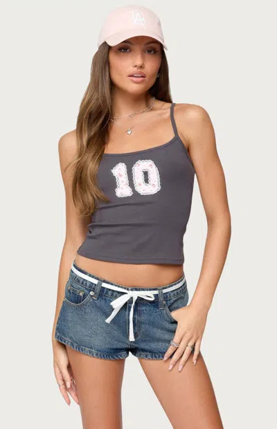 Edikted 10 Patch Stretch Cotton Camisole In Gray