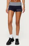 Edikted 76 Stripey Fold Over Shorts In Multi