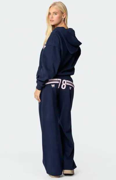 Edikted Women's 78 Bow Sweatpants In Navy In Blue