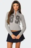 Edikted 89 Rib Zip Jacket In Gray
