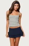 Edikted Adelia Stripe Ruched Crop Camisole In Multi
